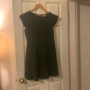 Olive green flare loft dress